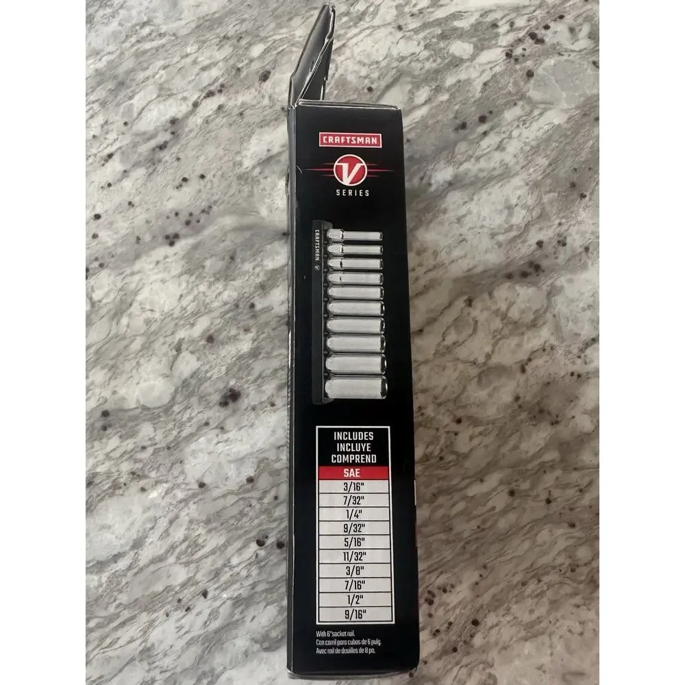 Craftsman V‑Series 1/4” Drive SAE Deep Socket Set (10‑pc)